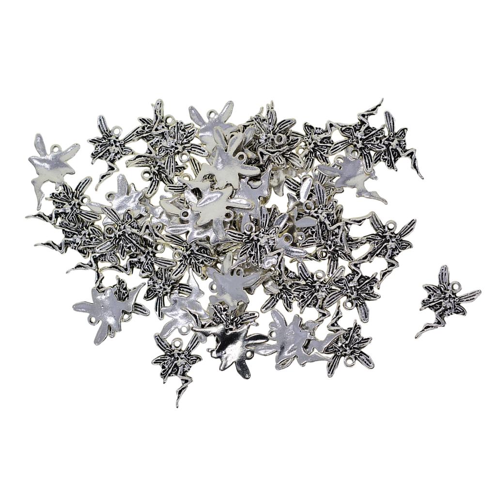 50pcs Tibetan Silver Dainty Ange Tooth  Fairy Charms Jewelry DIY Making