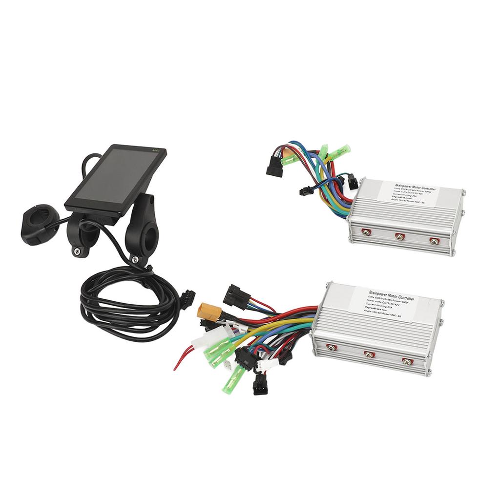 Electric Bicycle Bike Brushless Motor Controller 24V 36V 48V 500W 25A M6C LCD Display Dual Drive Controller Kit