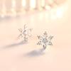 Cercei Dama Snowflake Christmas Earrings with Zirconia 925 Sterling Silver Includes Jewelry Box Silver