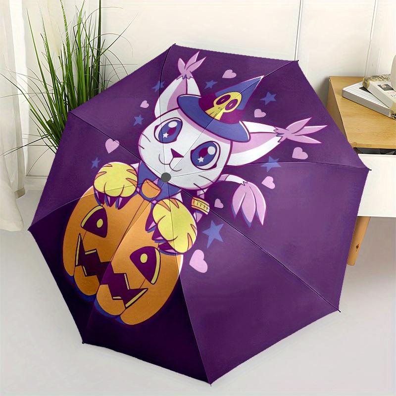 

1pc Halloween Pumpkin Cat Umbrella with Plastic Handle,Suitable for All Seasons Home Travel Outdoor UmbrellaM994