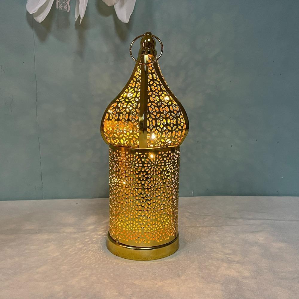 

Iron Art Ramadan LED Light Vintage Masjid Lantern Pathway Lamp Eid Lamp Islam Muslim Style D