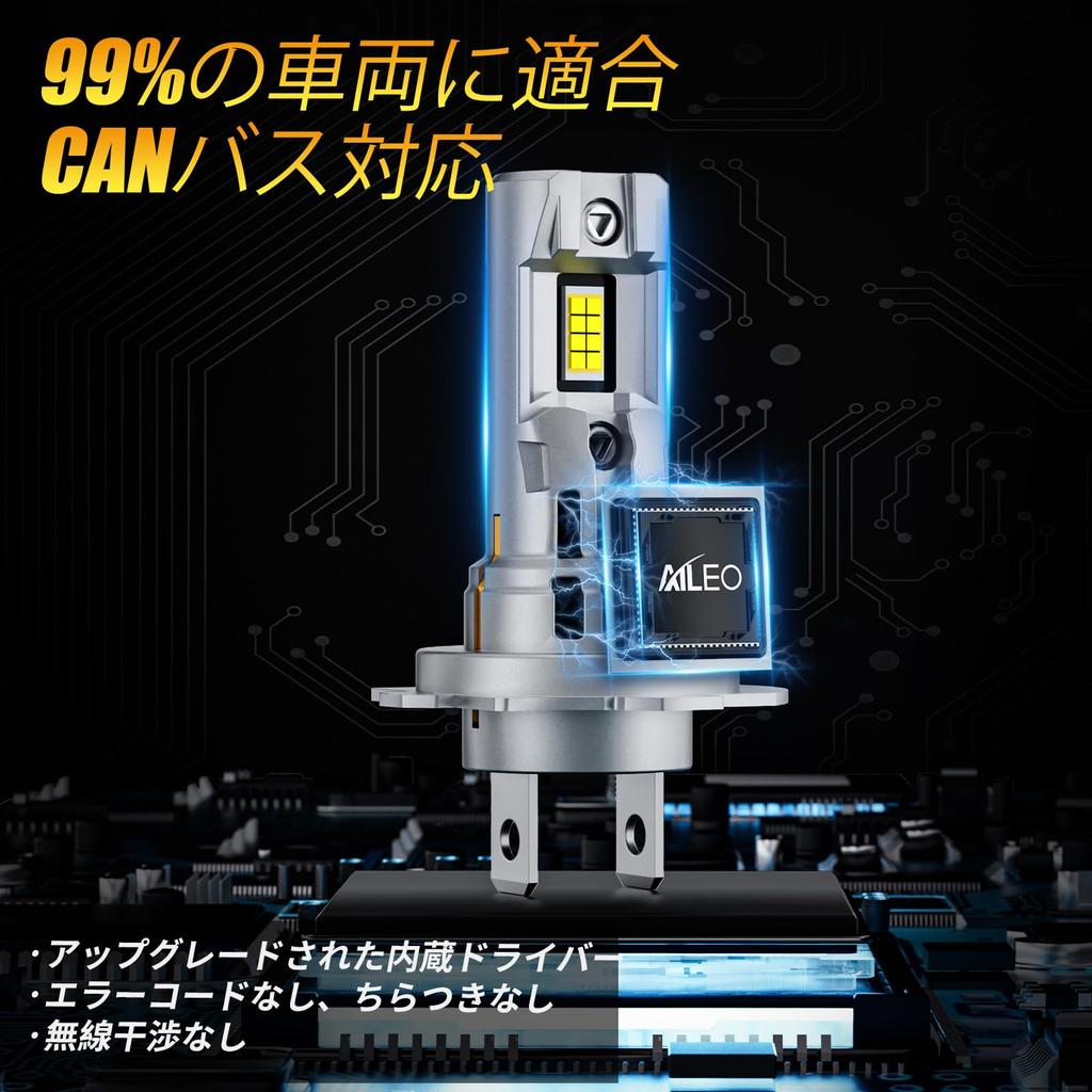 AILEO H7 LED Scheinwerferlampen 6500K Kaltweiß, Hohe Helligkeit, Eingebauter CAN-Bus, IP68, 2er-Pack