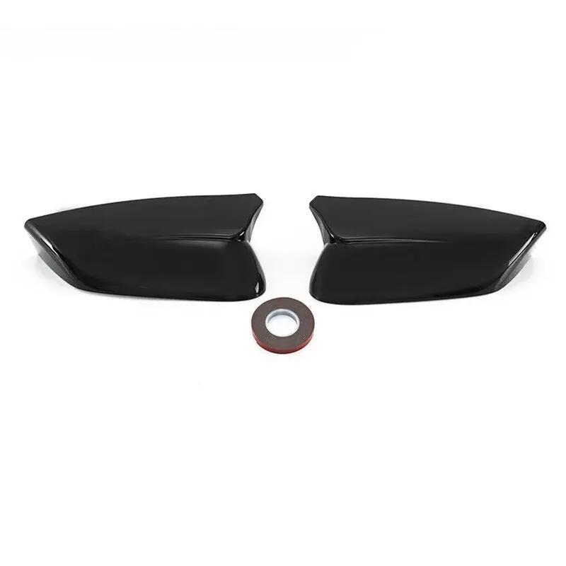 LHD For KIA EV6   Car Rearview Side Mirror Cover Wing Cap Sticker Exterior Door Rear View Case Trim Shell Carbon Fiber