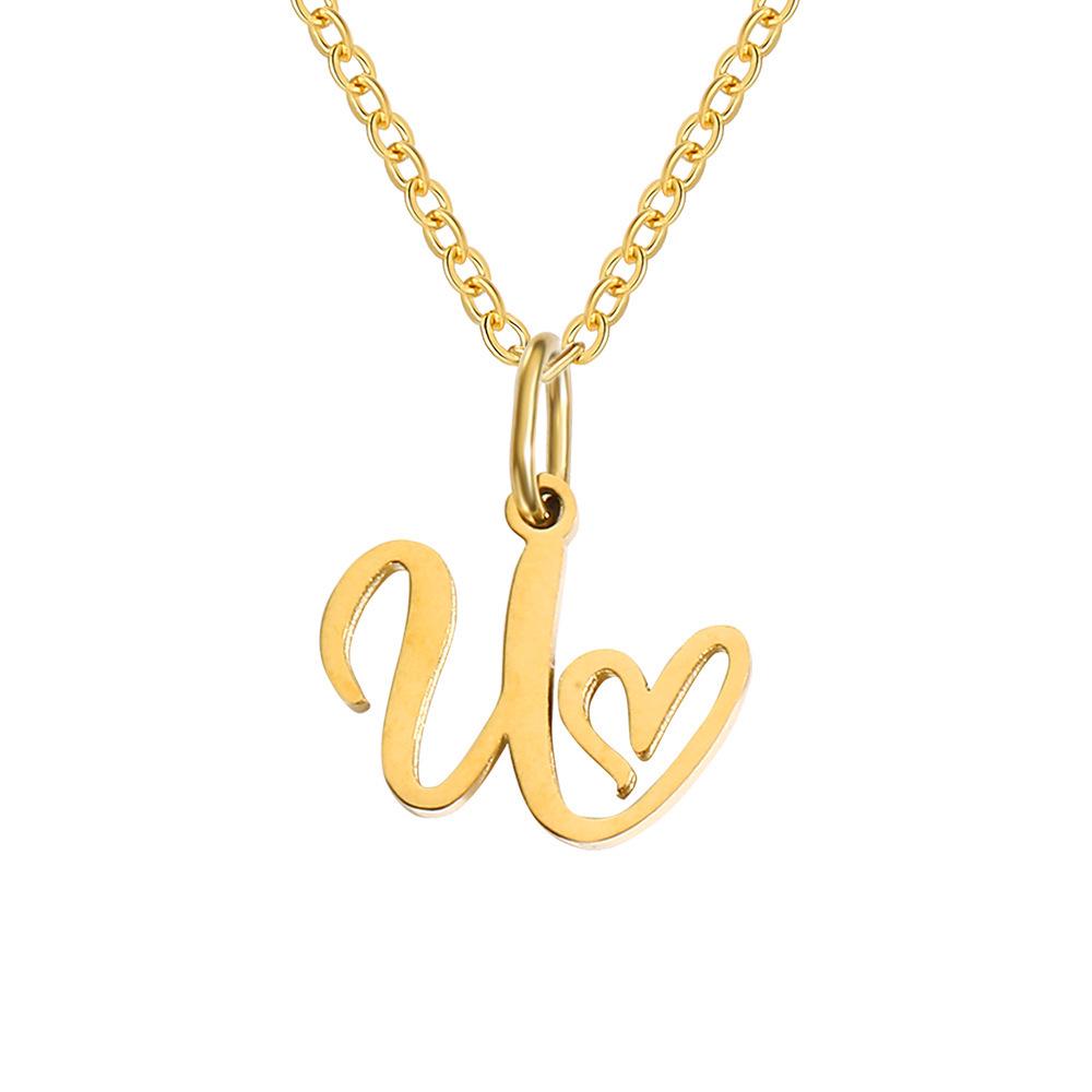St. Delan Versatile 26-Letter Stainless Steel DIY Necklace Pendant