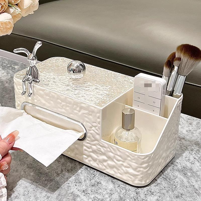Scatola Portatovaglioli in Acrilico Trasparente da Scrivania, Porta Salviette, Porta Telecomando, Porta Rossetto, Scatola Portaoggetti Varie, per Soggiorno, Camera da Letto, Porta Tovaglioli Multiuso