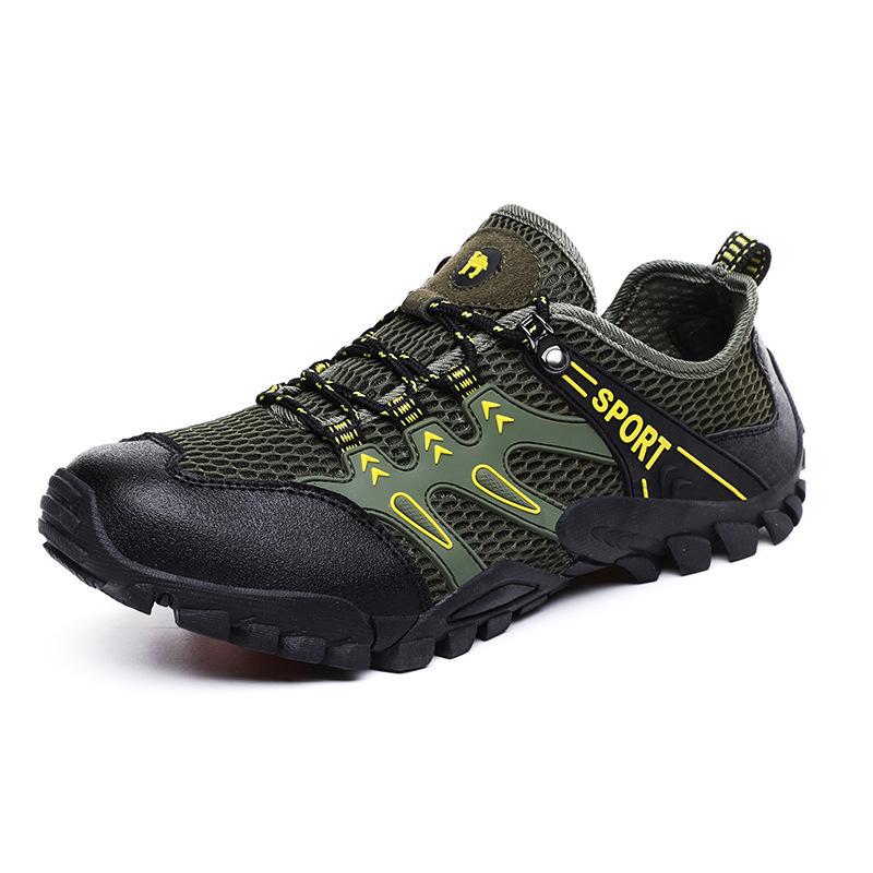 Breathable Outdoor Casual Sports Shoes Hollow Hiking Shoes 2025 Direct Sales Support Blue Men