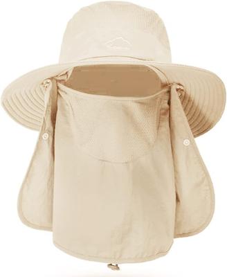 Safari Hat Sun Hat Wide Brim Fishing Climbing UV Protection [fieldlabo] Men's Women's (Beige)