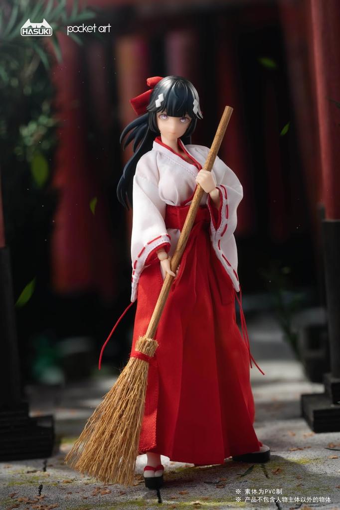 HASUKI POCKET ARTS Série PA005 Exorcistická kněžka Tsubaki měřítko ABS a PVC malovaná akční figurka 1/12 látka,