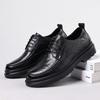 Solid Color Fashion Casual Leather Shoes for Men  Spring Autumn Platform Dress Shoes Male Round Head New Designer Shoe Man
