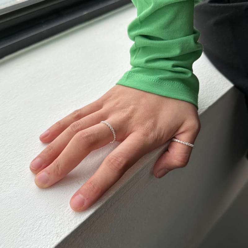 geegee [silver925] white cubic tennis ring