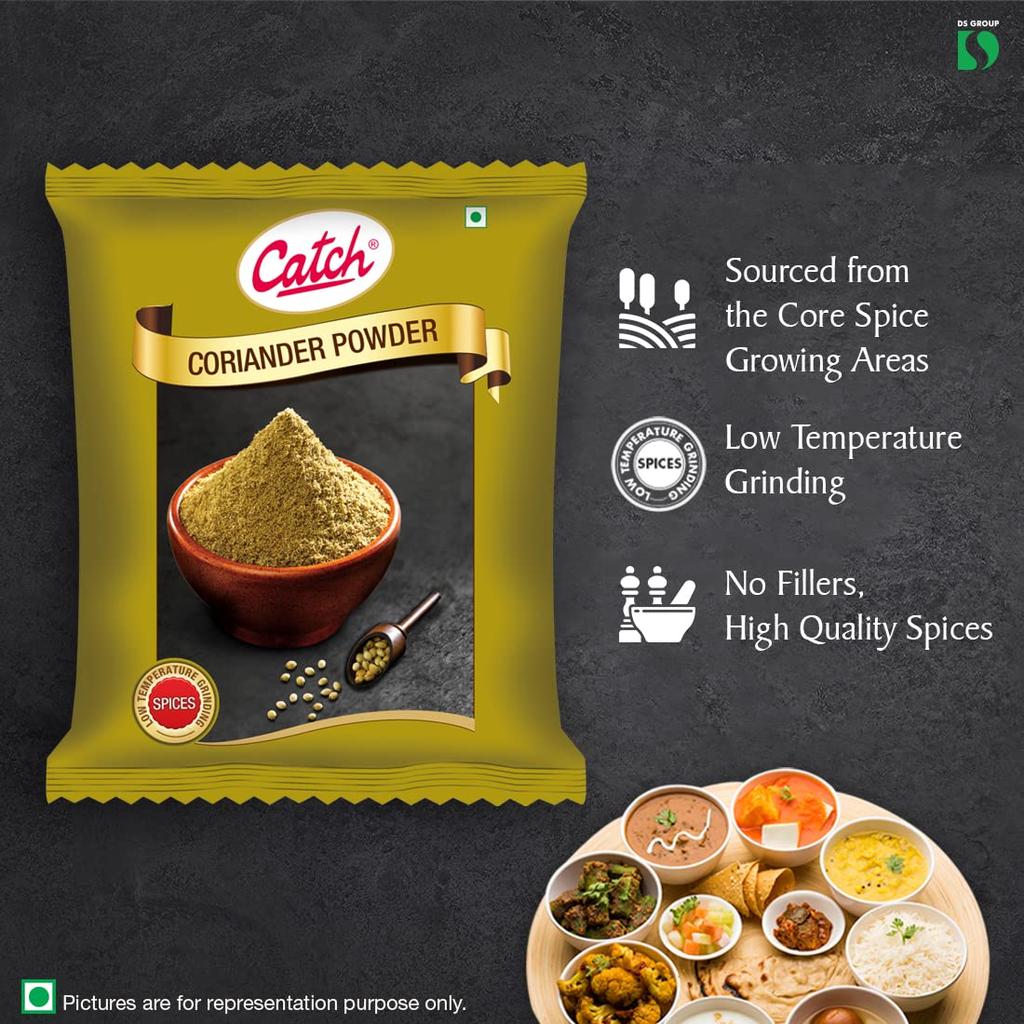 Catch Coriander Powder 100g Pack – Freshly Ground Dhaniya Spice for Rich Aroma, Flavor, and Color in Curries, Vegetables, and Daily Cooking