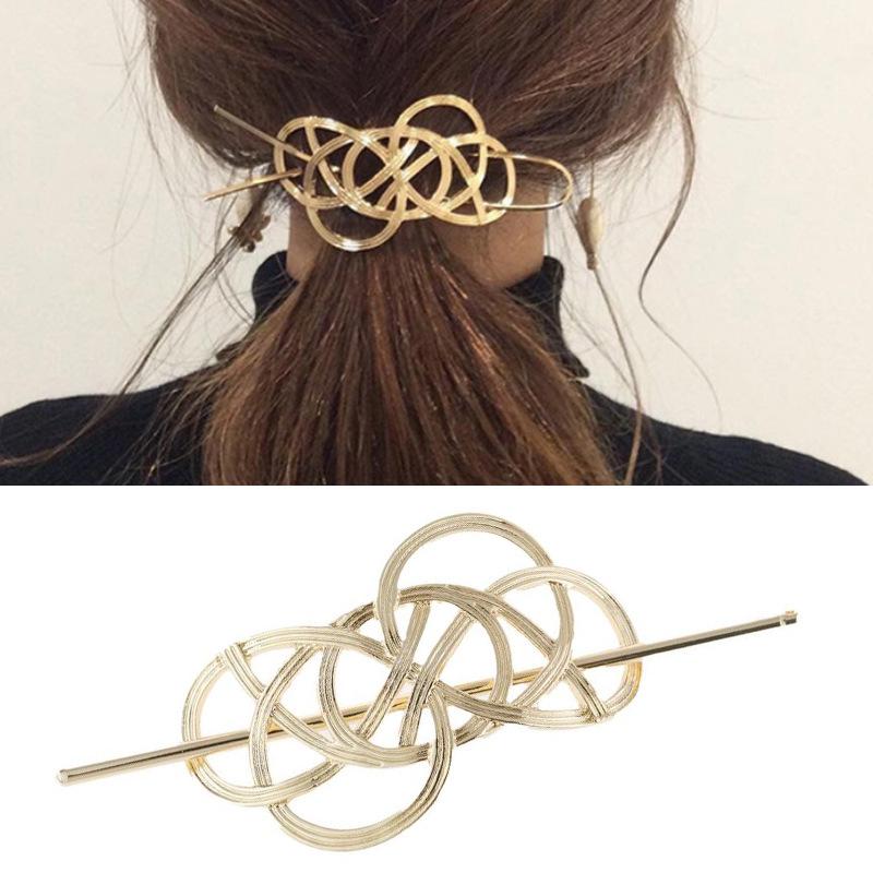 Mode Haarstab Boho Unregelmäßige Haaraccessoires Goldfarben Geformter Dutt-Halter Käfig Haarnadeln für Frauen Haarschmuck Schmuck H040