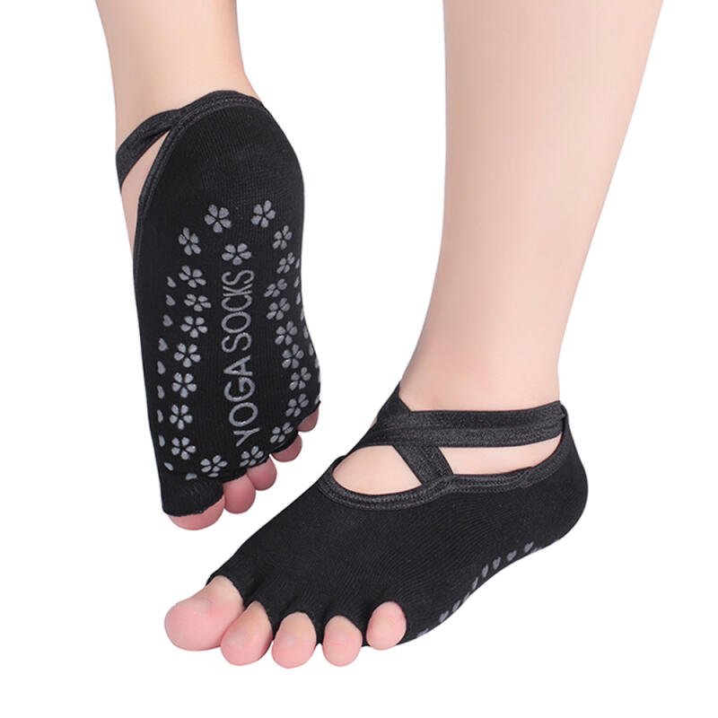Women's Non-Slip Ballet Fit Band Yoga Socks (Open Toe) (3 Pairs)