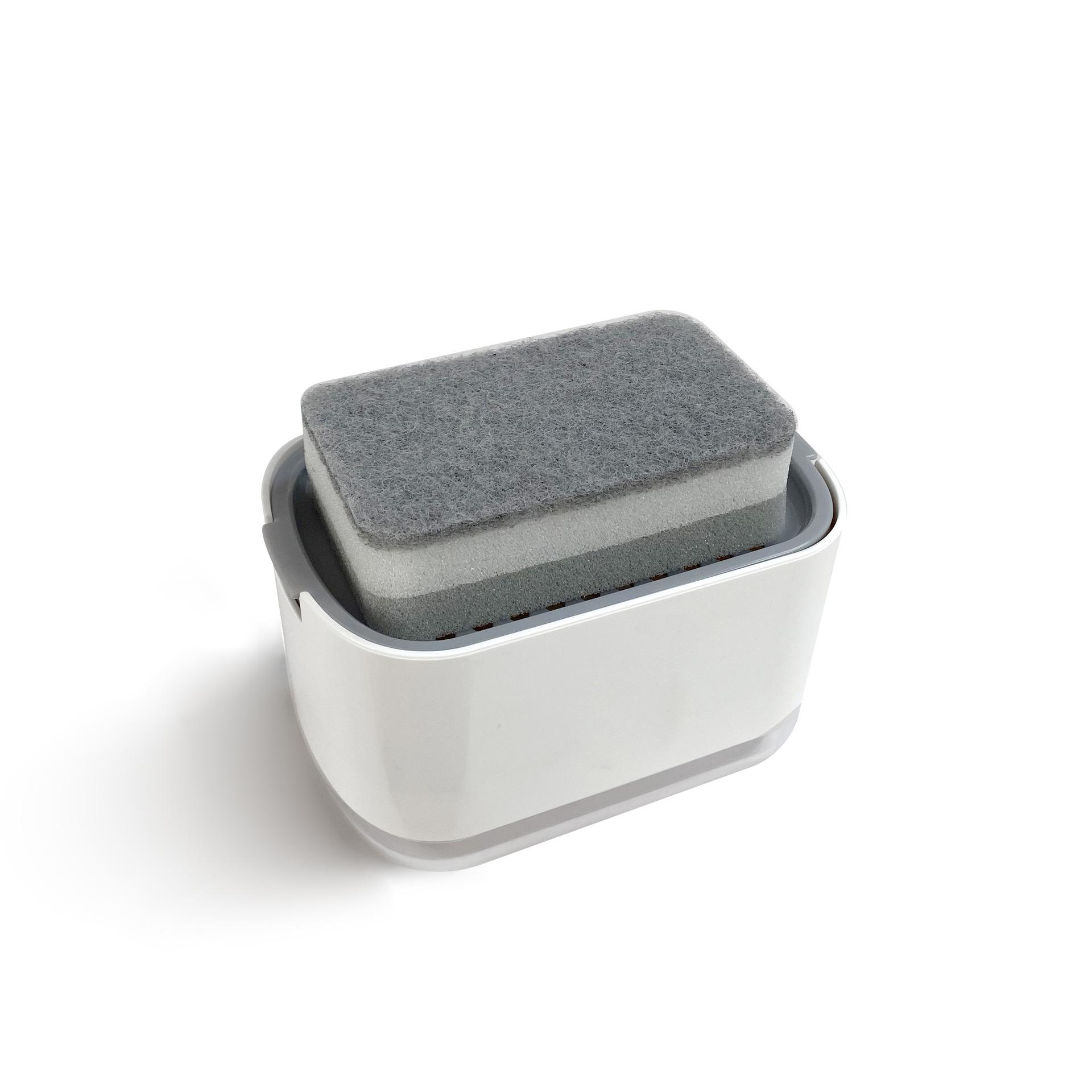 

Ручной пресс-дозатор мыла с автоматической подачей жидкости, губкой для мытья посуды, щеткой для мытья посуды и мыльницей для кухни