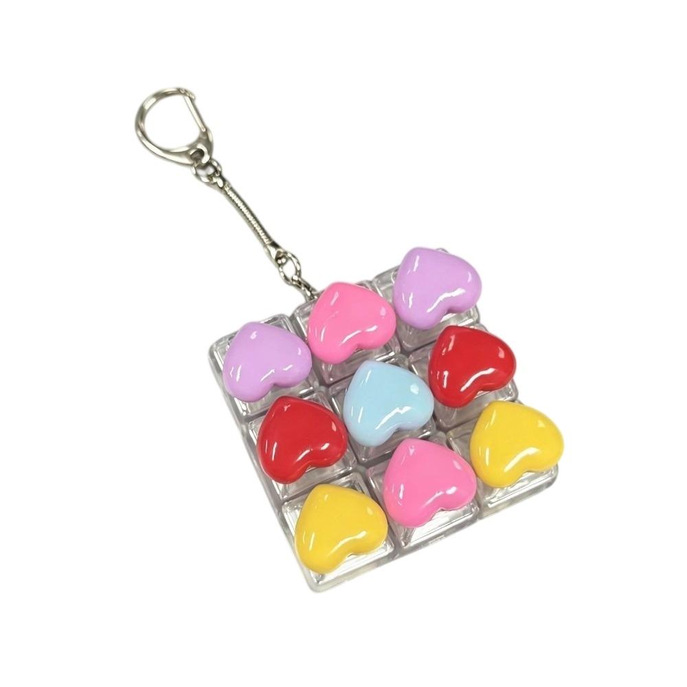 Portable Heart Keyboard Clicker Keychain Love Heart Fidget Bag Pendant Student Bag Ornament