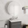 Day and Night - Day and Night Bathroom Cabinet with Round Mirror and White LED 47x47x17.5 Cm