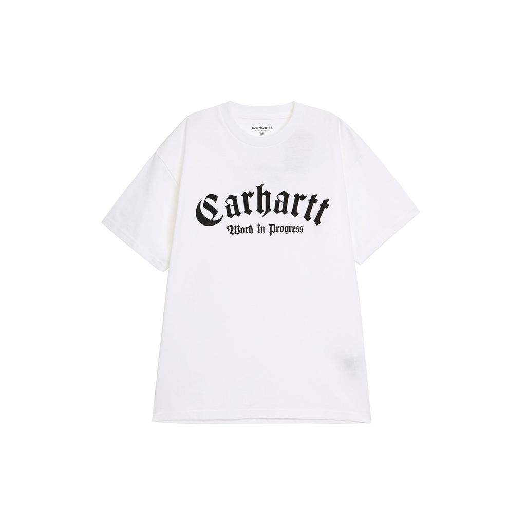 Carhartt WIP T-shirt da Uomo a Maniche Corte con Stampa di Lettere, Girocollo, Vestibilità Aderente, Taglio Dritto, Top Bianchi I032875-00A-XX