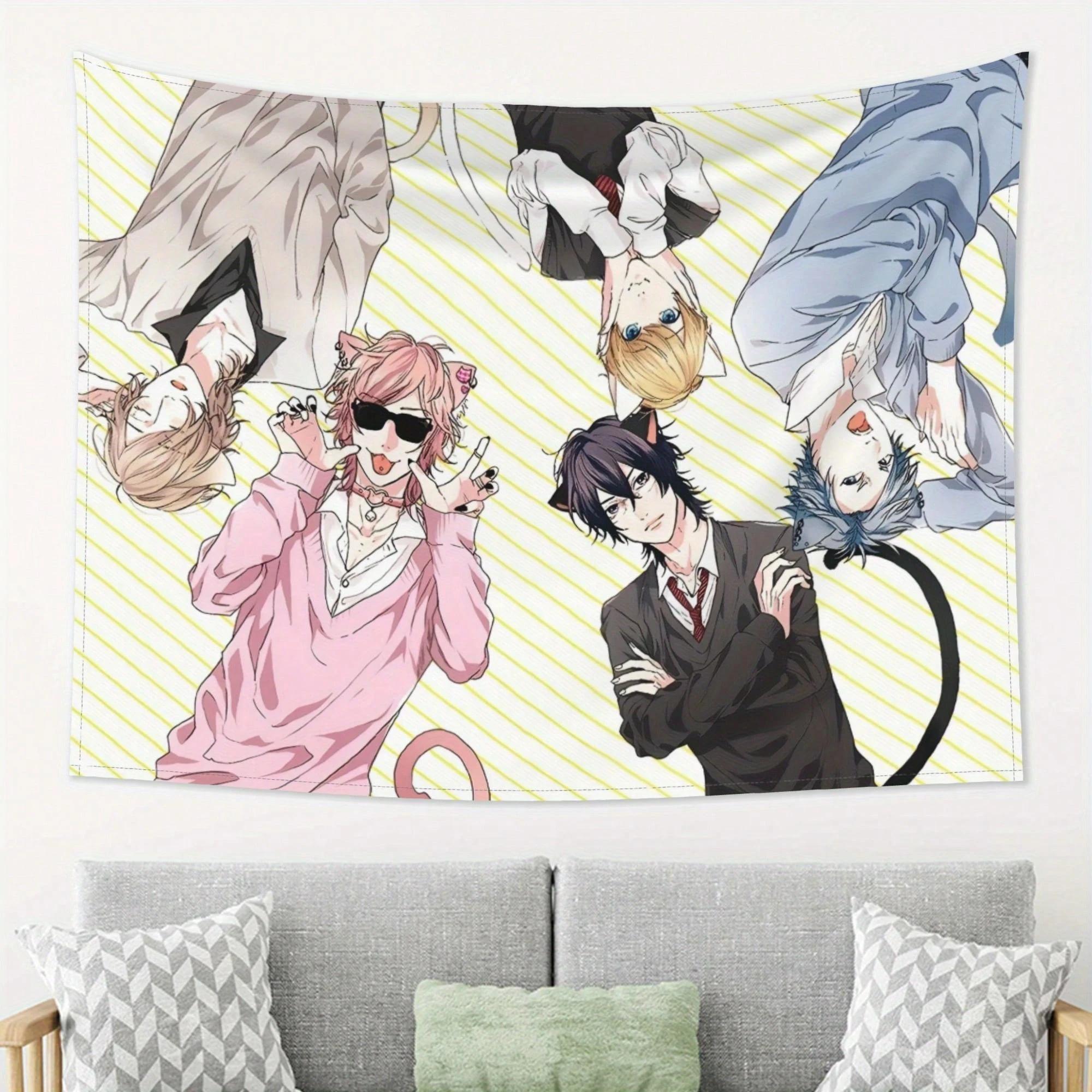 

1pc Anime CatBoy Polyester Tapestry 2D Print Stylish Wall Decor for Bedroom Living Room Perfect Festival Birthday Gift 74x94cm(29x37in)