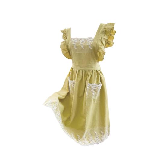 Fashion Washable Grease Resistant Dust-proof Coffee Shop Bakery Kitchen Lace Apron Cooking Tool Home Supplies Kitchen Apron