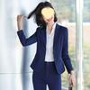 Korean Style Women's Blue Office Suit - Professional Spring/Autumn Wear