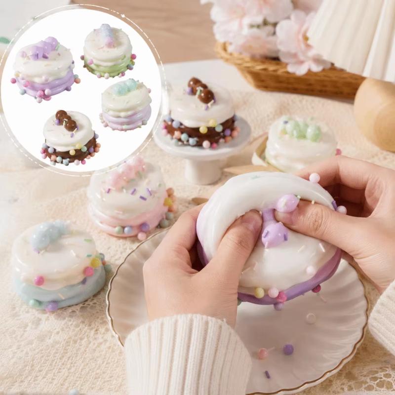Slow Rising Simulation Cake Fidget Toys Soft Colorful Stress Relief Squeeze Toys For Kids Birthday Gifts