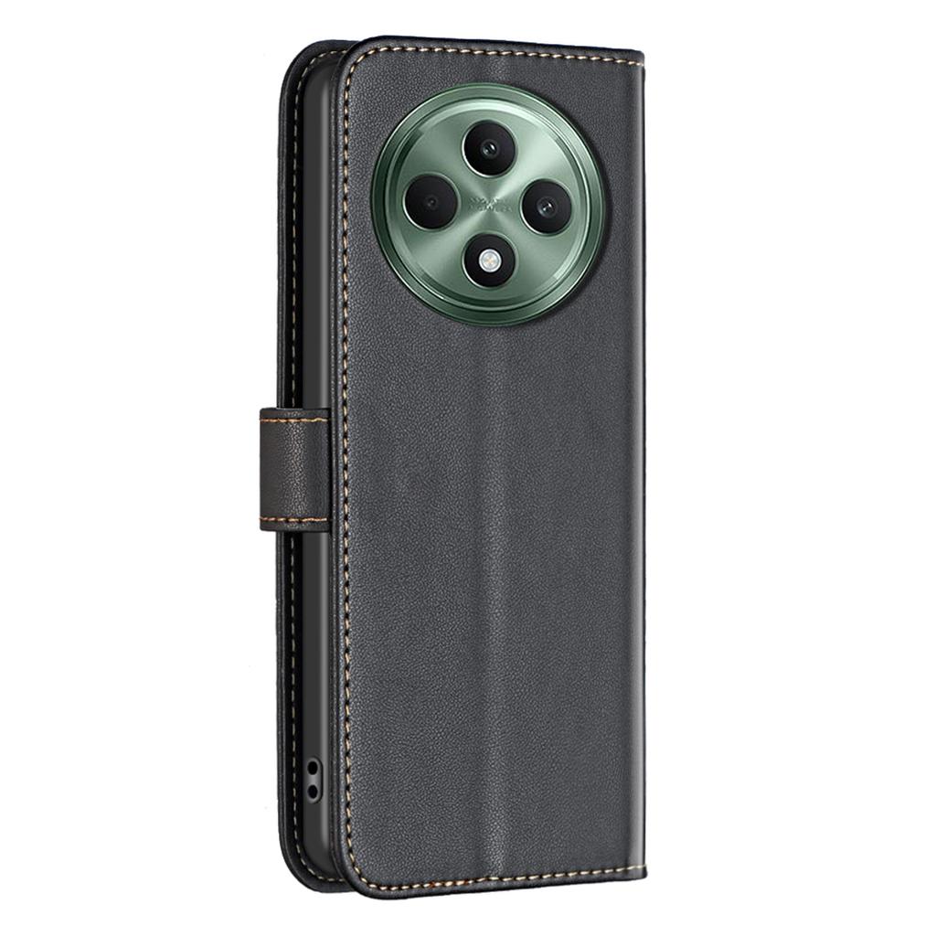 BINFEN COLOR BF17 For Oppo Reno12 F 5G Case Leather Phone Cover Wallet Stand