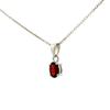 Garnet Oval Pendant Necklace 925 Sterling Silver Rhodium Plated Solitaire Gemstone Pendant with Chain Gift for Women