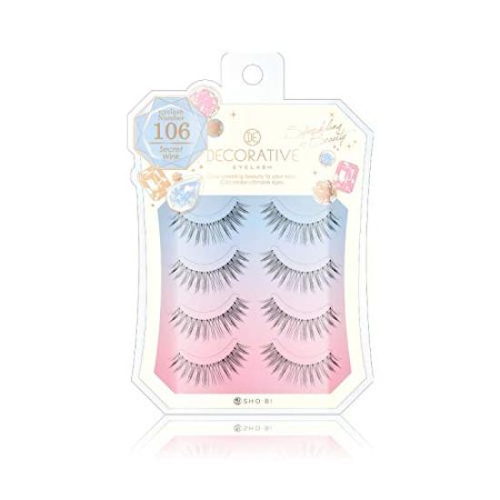 

DECORATIVE EYES DECORATIVE EYELASH False eyelashes for upper eyelashes Secret Wink SE85632 4 pairs No.106 (x 1) чёрный