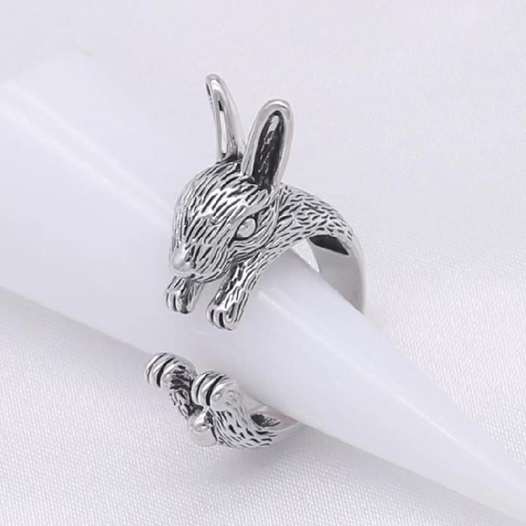 Anello Gotico Punk con Coniglio Forma di Coniglio Anelli a Dita Aperte Anelli Regolabili per Dita
