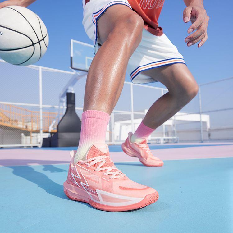 New 361° Big3 4.0 QUICK Cushioning Anti Slip And Wear Resistant Support Low Top Basketball Shoes Unisex White Red 572321105-7