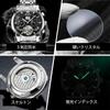 OLEVS Men's Automatic Watch Black Stylish Waterproof Calendar Display Business Fashion Timepiece