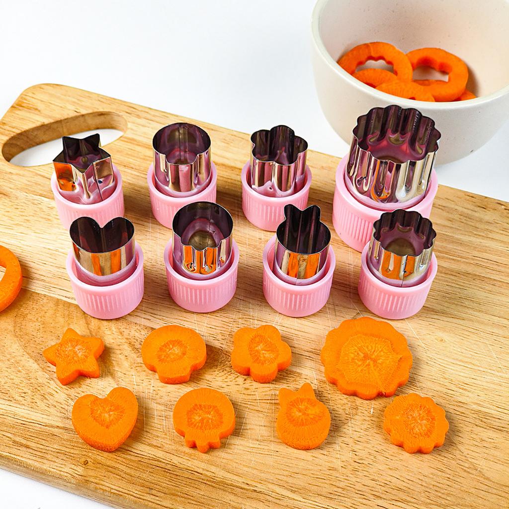 6/8/10/12 Pcs Vegetables Cutter Flower Animal Cartoon Shape Mold Fruit Cake Cookie Cutting Mold Kids Food Baking Styling Tools