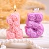 Rose Nummer 0-8 Silikon Kerzenform DIY Schokolade Fondant Kuchen Backformen Seife Gips Harz Handwerk Geburtstagsparty Ornament