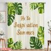 2pcs 2D flat printing Scene Curtains Tropical Leaves Summer Inspiration 100% Polyester Fabric Without Electricity Birthday Party