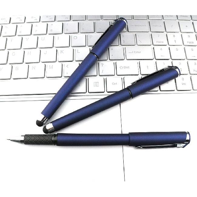 Black Gel Ink Rollerball Pens 0.7mm Gel Pens 2-in-1 Stylus Pens Medium Point Pen for Office, Black Ink (18 Pack-Blue)