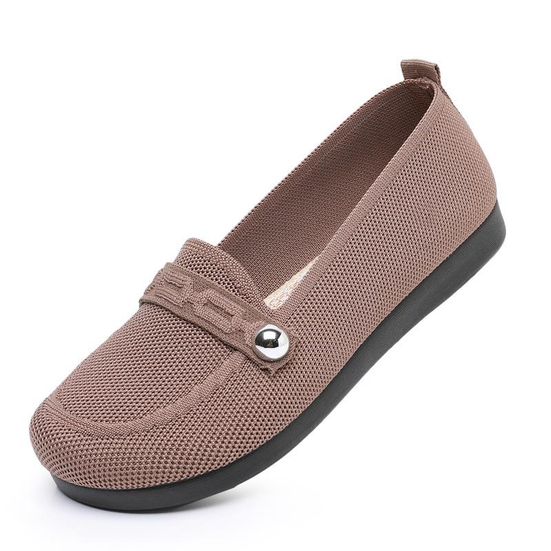Old Beijing cloth shoes women's single shoes flying woven surface comfortable and breathable leap month mother shoes soft sole non-slip middle-aged an