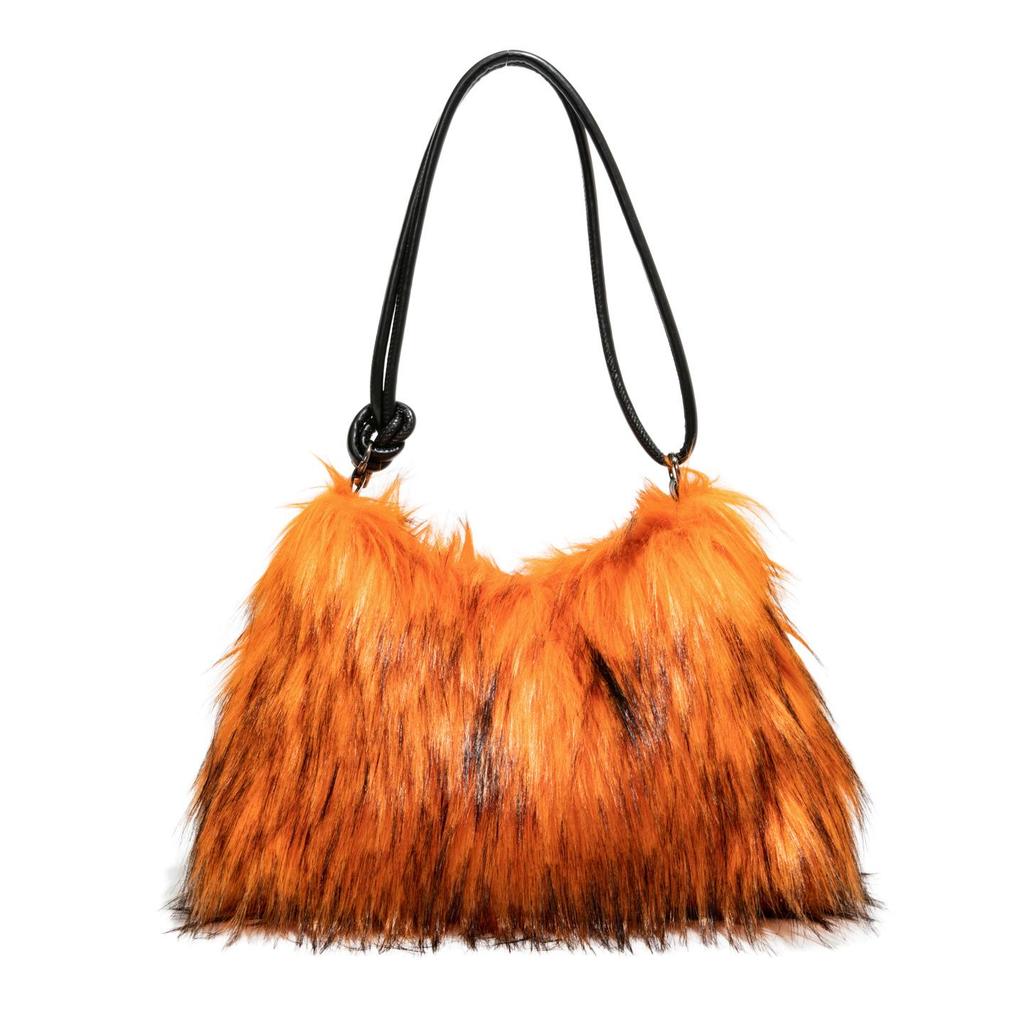 Chic Furry Crossbody Bag: Plush Autumn/Winter Handbag