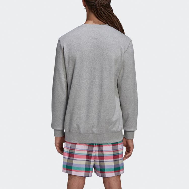 Adidas Originals Trefoil X Noah Co-Branded Printed Crewneck Sweatshirt Men Sweatshirt Gray GM8438