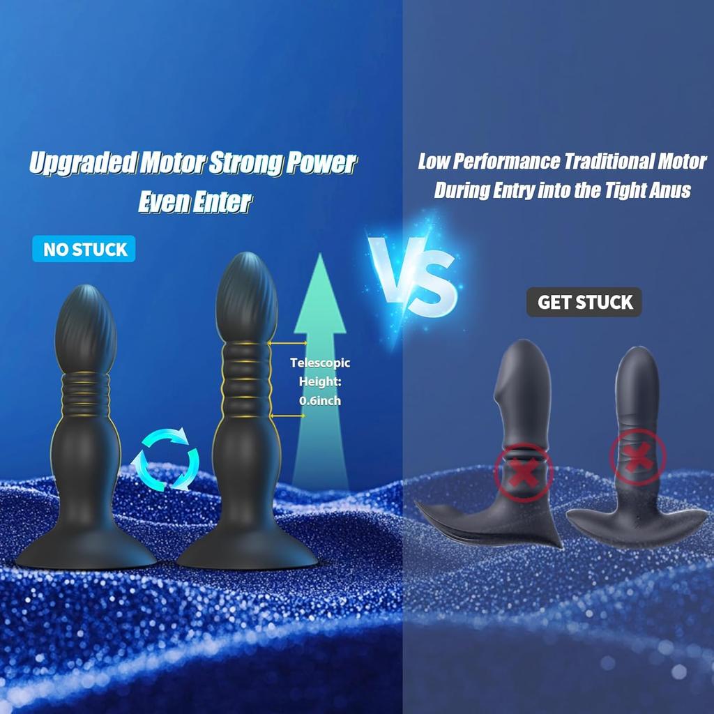 Vibrating Anal Plug Sex Toys with Suction Cup Remote Control Prostate Massager Butt Plug Vibrator Anal Male Adult Sex Toy for Men Women