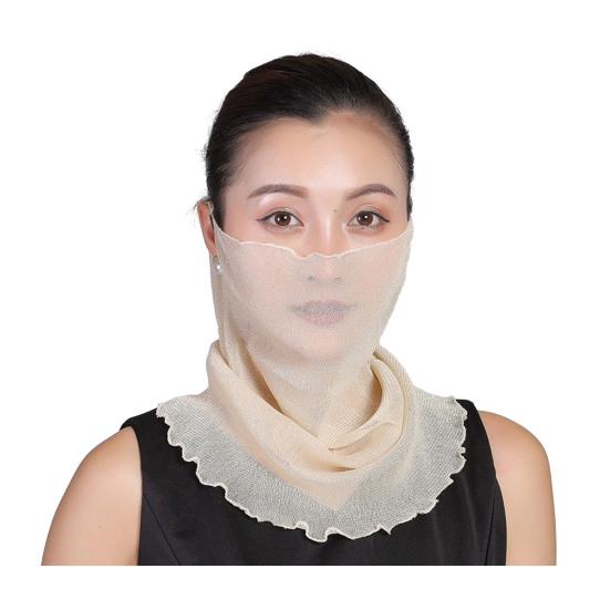 

Шифоновый бафф для шеи с петлями для ушей Дышащий УФ для женщин Защита от солнца Лицо бежевый