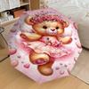 1PC Bear Heart Umbrella-9-Rib Reinforced, Automatic Open, Lightweight & Durable, Cute Fashion Accessory for Outdoor-P0787