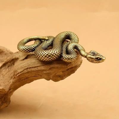 Ancient Snake Figurines Elegant Lucky Charm Animal Sculpture  Home Office Desk Decor