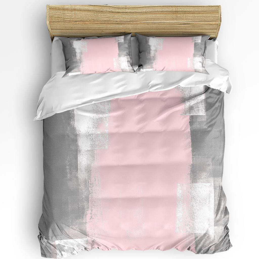 Orange Gray Abstract Oil Painting Texture Soft Duvet Cover With Pilow Case 3pcs Beding Set Comfortable Quilt Cover Double Bed Home Textile
