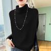 Women's Autumn and Winter Solid Color Short Knit Bat Sleeve Top High Neck Commuter Sweater