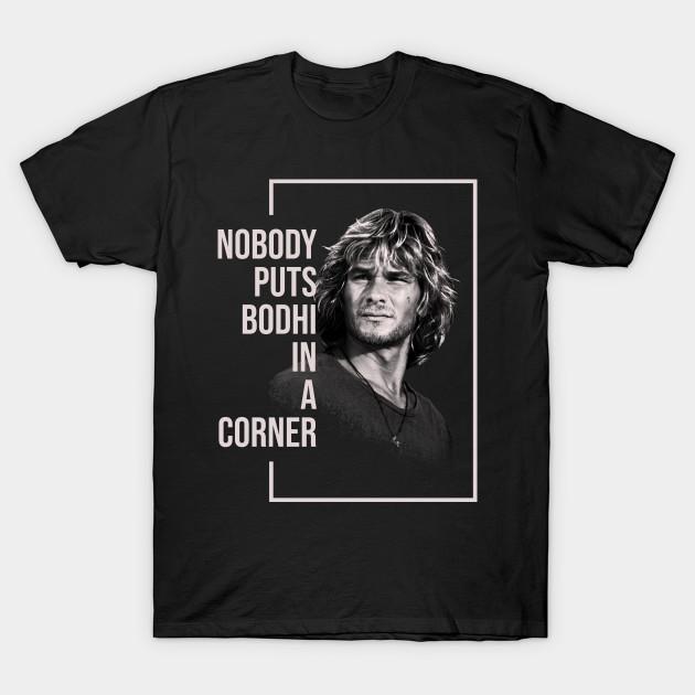

Men Black Print T-shirt Nobody Puts Bodhi In A Corner No-Cut Transfer Paper Print Cotton Tshirt 3XL чорний
