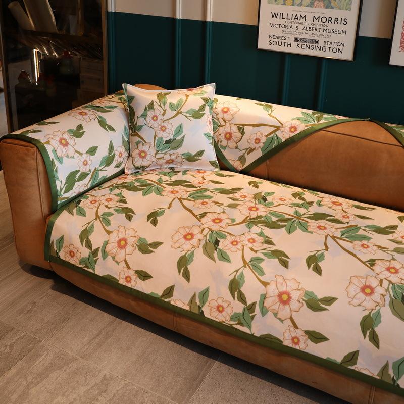 New Summer Sofa Cushion Summer Ice Silk Mat Seat Cushion All Seasons Non-Slip Leather Sofa Cover Cover Cloth Towel