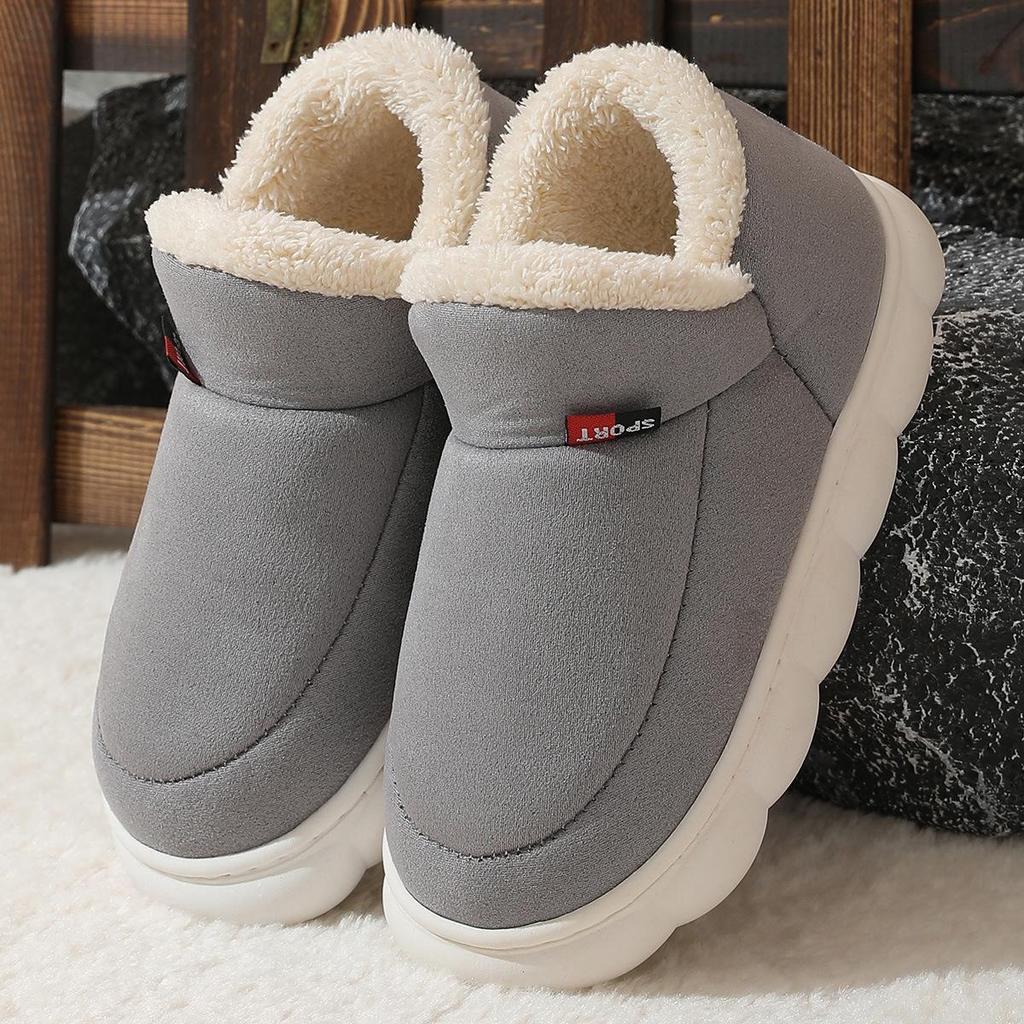 Unisex Zimowe Buty Pluszowe Ciepłe Płaskie Męskie Damskie Kapcie Domowe Puszyste Męskie Bawełniane Przytulne Buty Moda Casual Futro Pluszowe