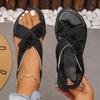 Women's Wide Width Cross Strap Flat Sandals - Embroidered Floral Slide Sandals with Wide Band, Open Toe Beach Flip Flops