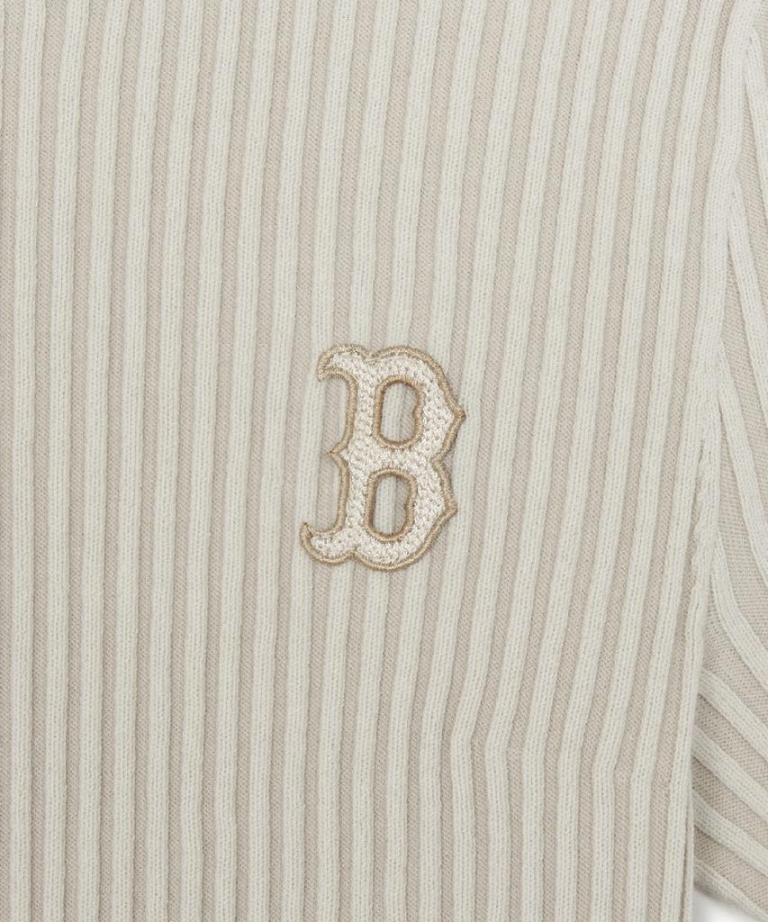 Emelbi Women'S Basic Street Rib Short Sleeve Knit Bos (Cream)