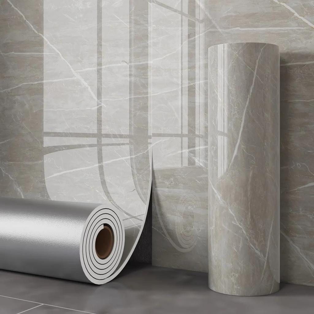 High Quality Thickened Self Adhesive Wallpapers Marble Texture PVC Oil-Proof Splash-proof Decor Cabinet Kitchen Wall Stickers